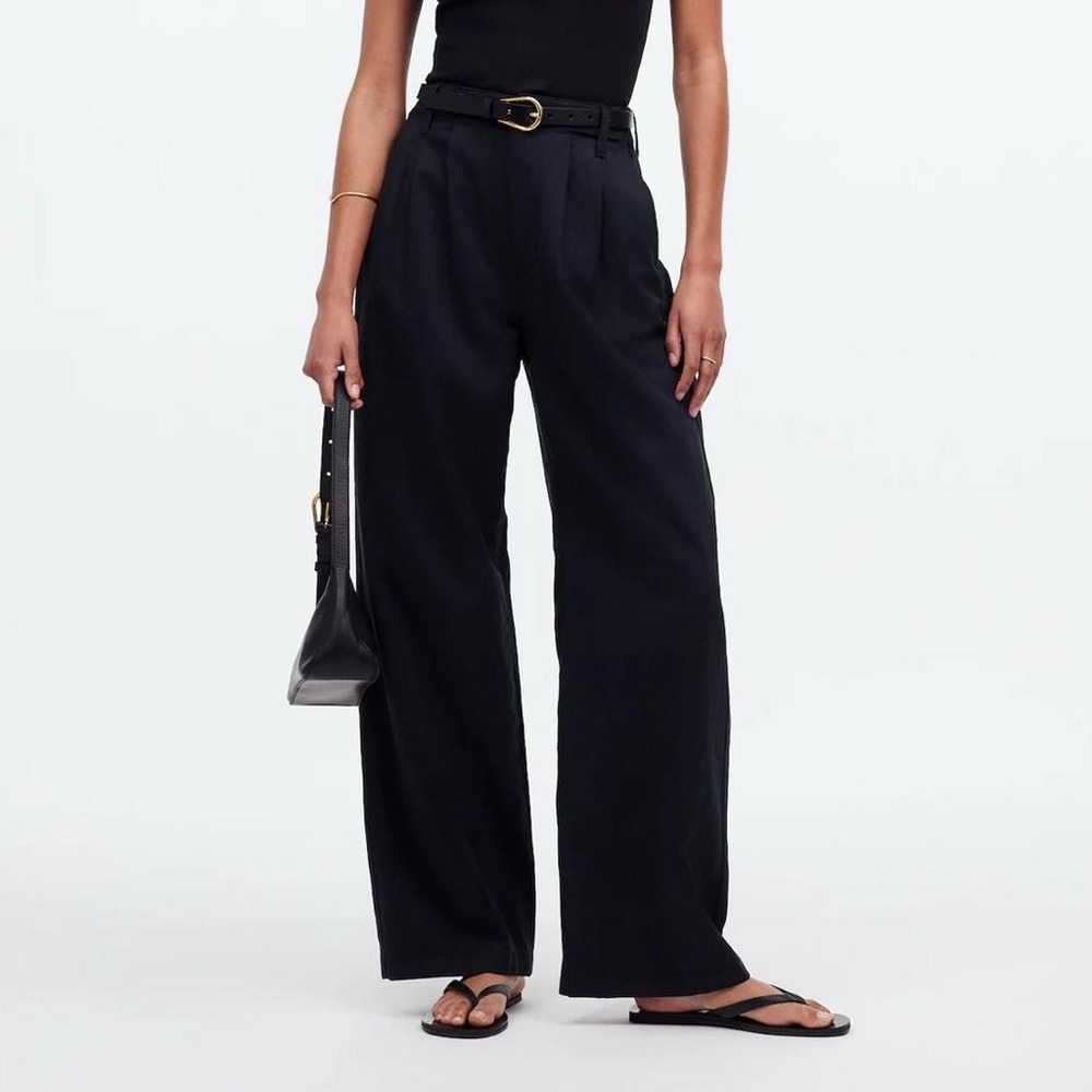 Madewell The Harlow Wide-Leg Pant in True Black